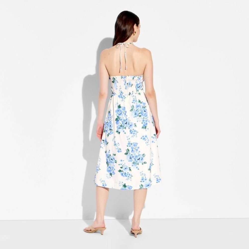 Open Box - Wild Fable - Women's Fit and Flare Strapless Midi A-Line Dress  White - Picture 3 of 3